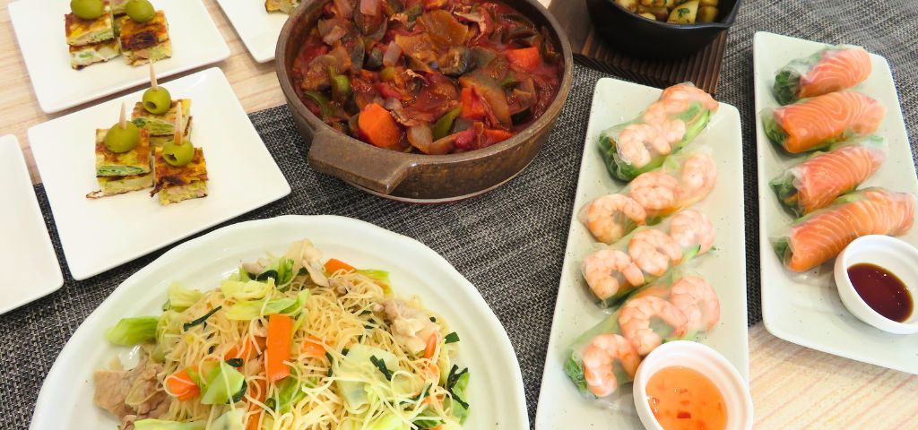 ビーフンとグルテンフリーの食材の献立