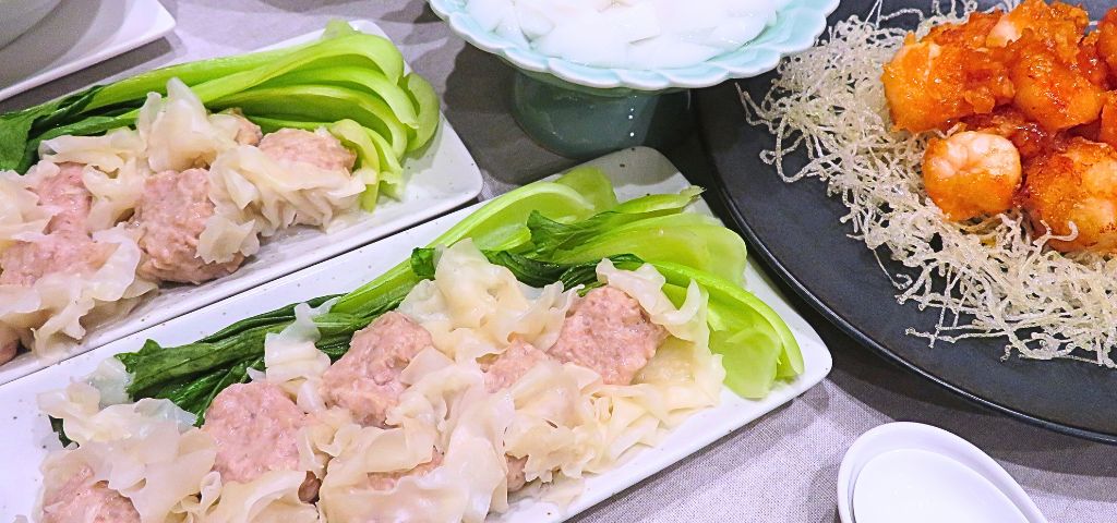 エビチリと焼売