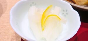 ゆず大根の盛り付け