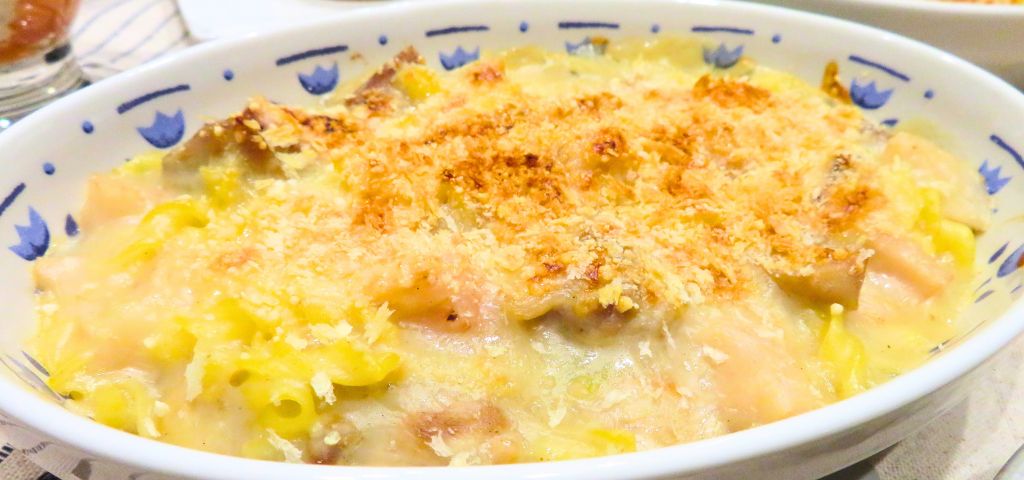 チキンとれんこんの和風マカロニグラタン