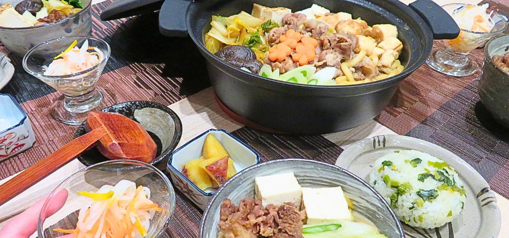 すき焼きうどんと大根なますの献立