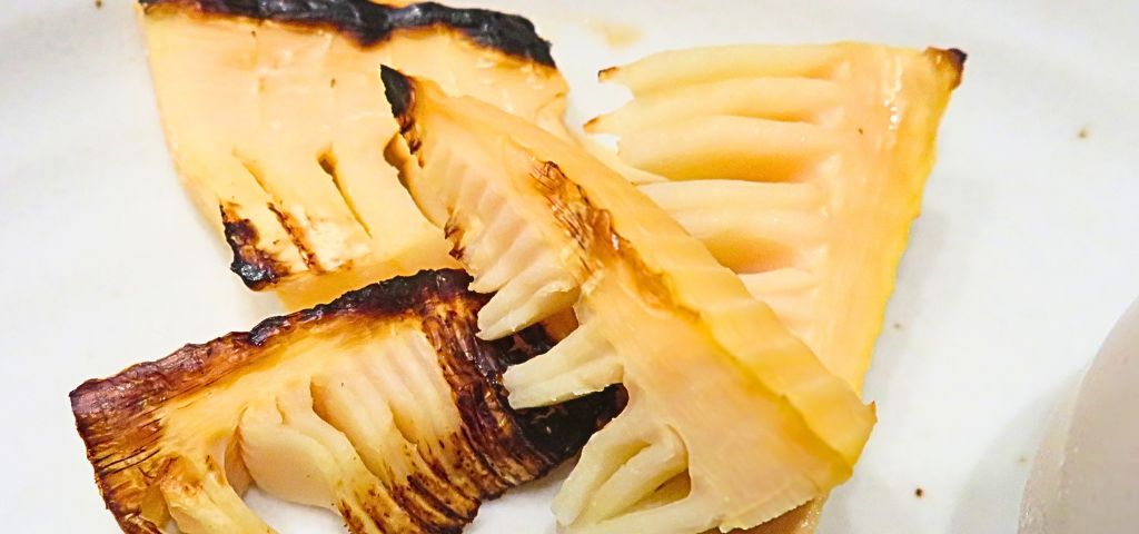 鰆の幽庵焼きと一緒に焼いた筍のグリル