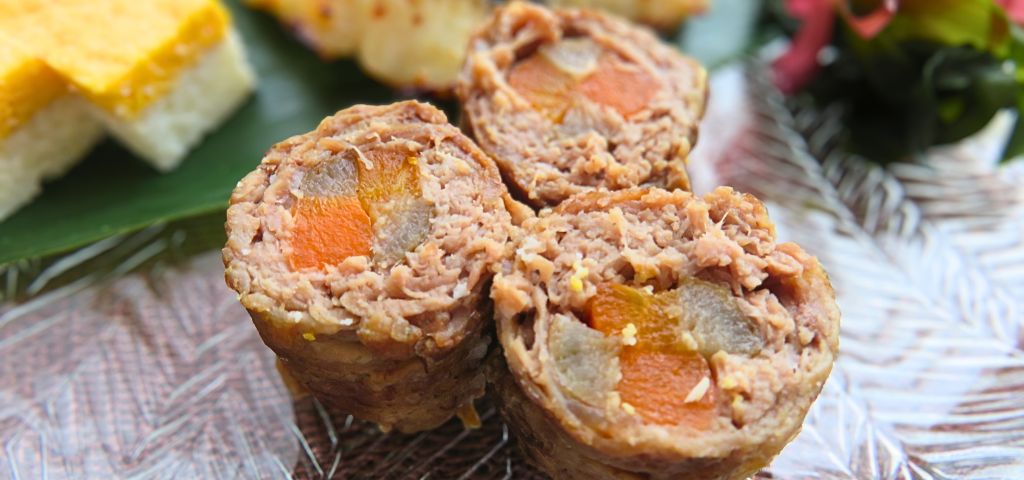 牛肉の八幡巻き盛り付け