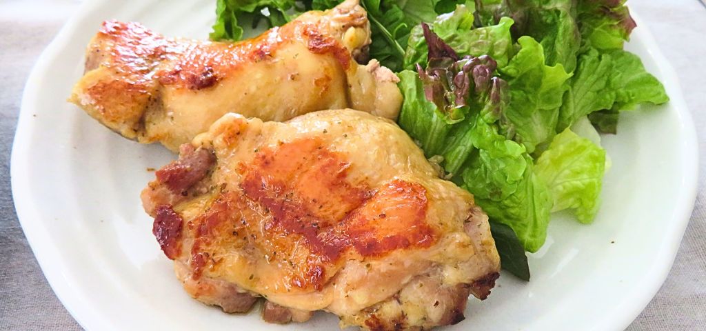 春のおもてなし献立のメインは鶏もも肉のコンフィ