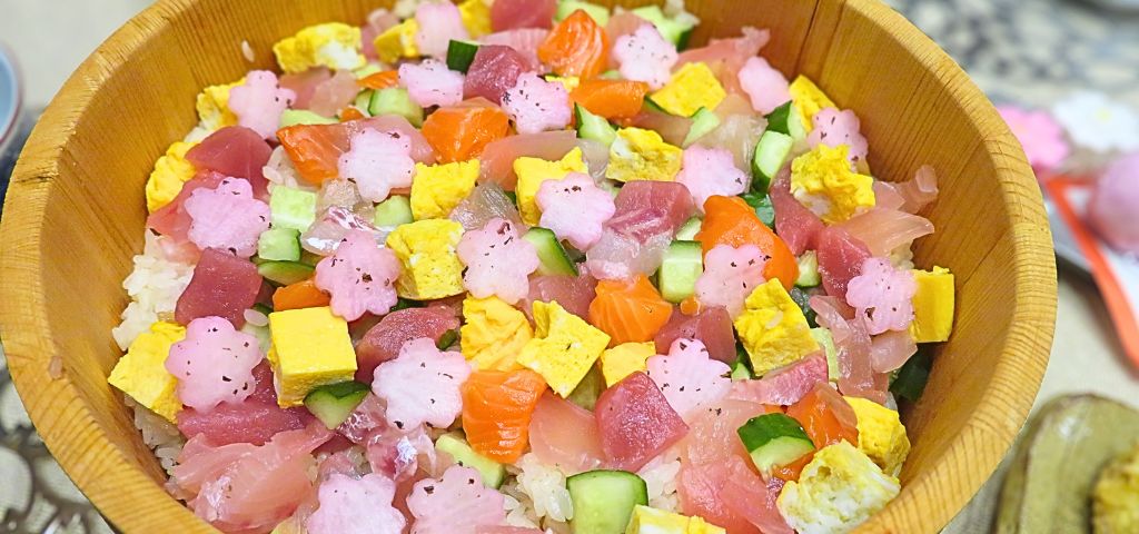 ちらし寿司の盛り付け