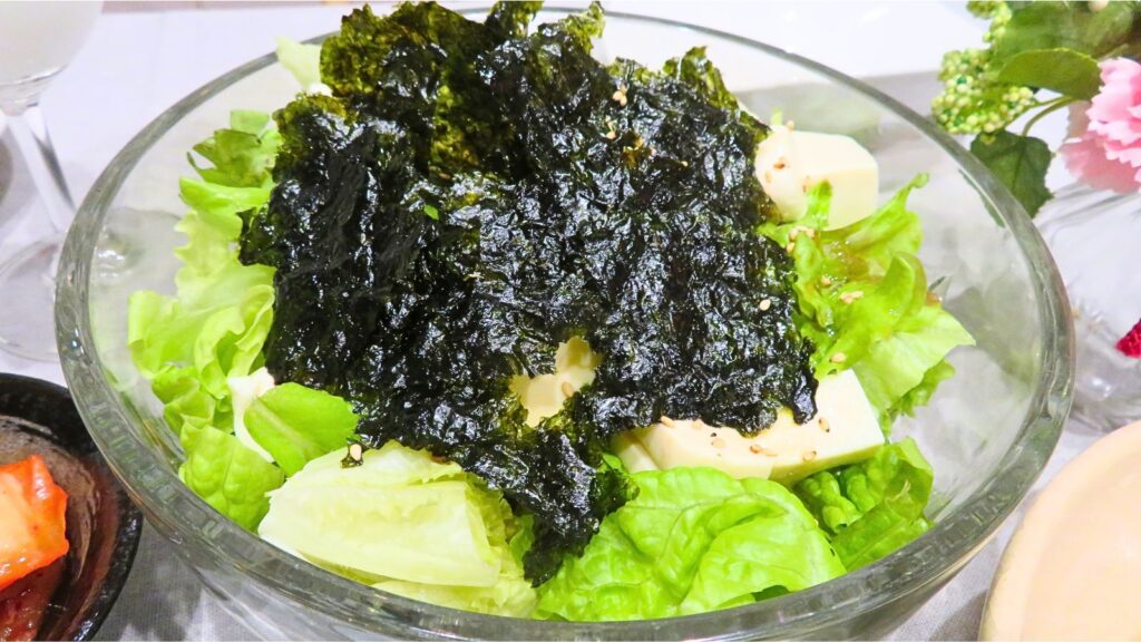 母の日に作った韓国料理：チョレギサラダ
