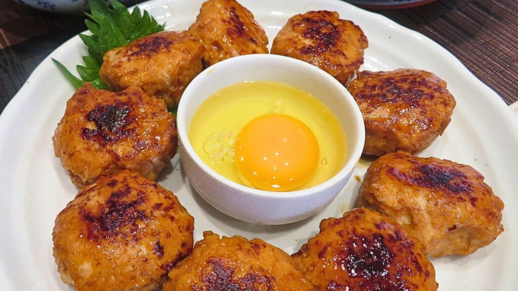 和食の大皿料理:月見つくね