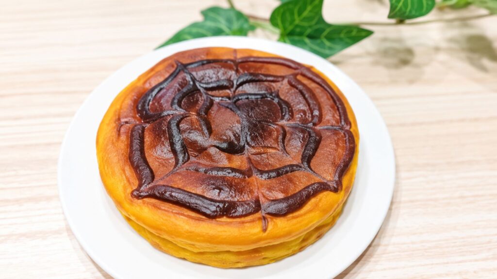 ハロウィン仕様のかぼちゃチーズケーキ