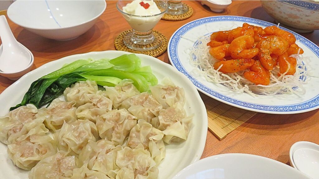 エビチリ＆焼売の中華献立