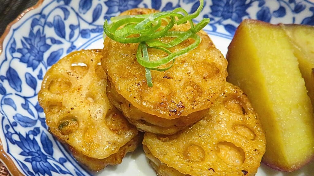 ワンパン晩酌ばんごはん：れんこんの挟み焼き